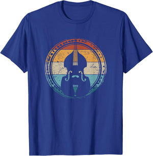 Upright Bass Gifts for Double Bass Players Contrabass Orchestra Upright Bass Retro Double Bass T-Shirt - T-Shirt | Royal