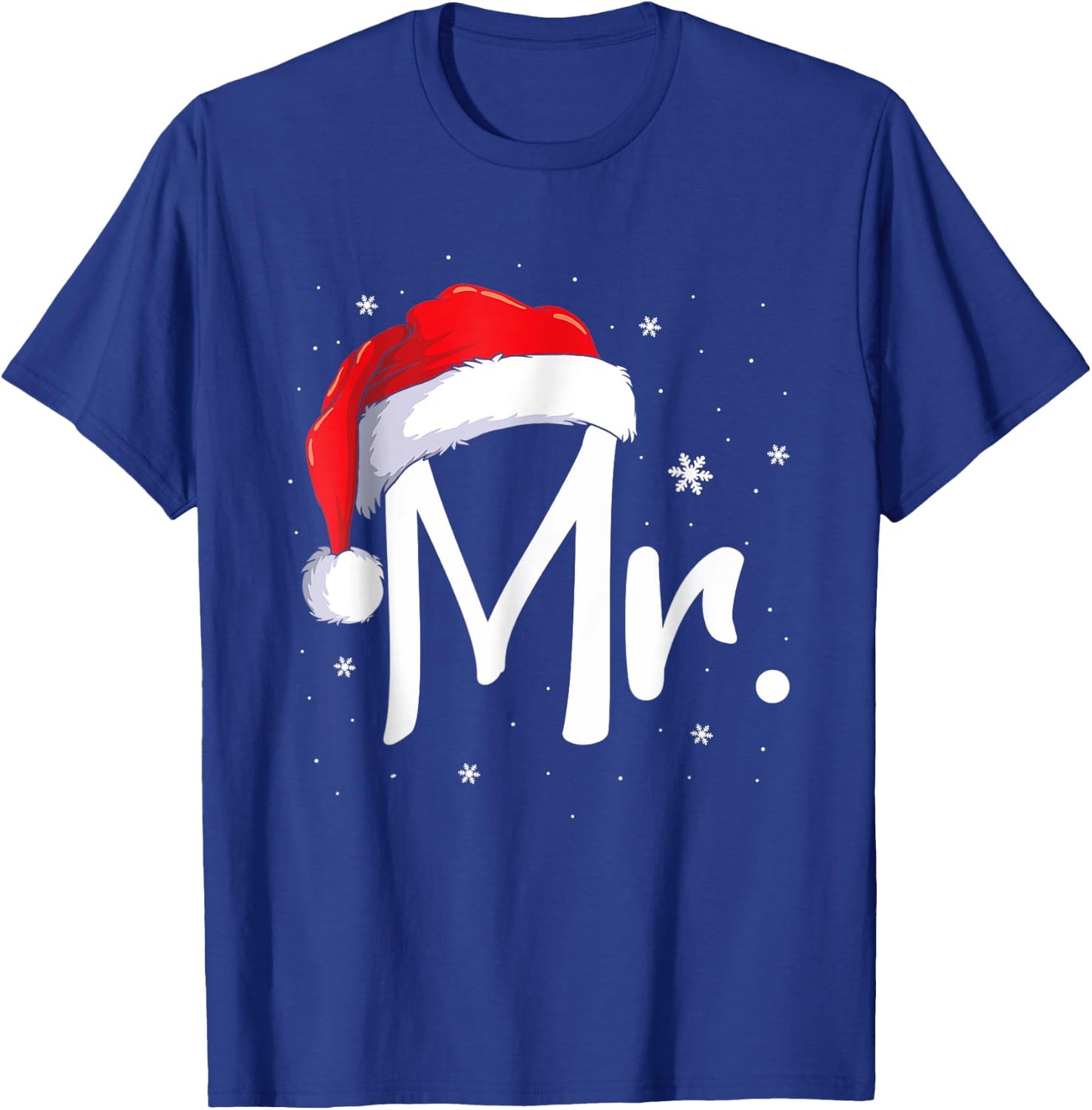 Mr and Mrs Claus Couples Matching Christmas Pajamas Santa T-Shirt - T-Shirt | Royal