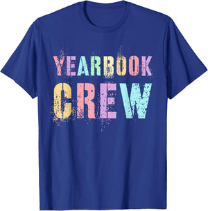 Vintage YEARBOOK CREW Literary Club School Publication Nerd T-Shirt - T-Shirt | Royal