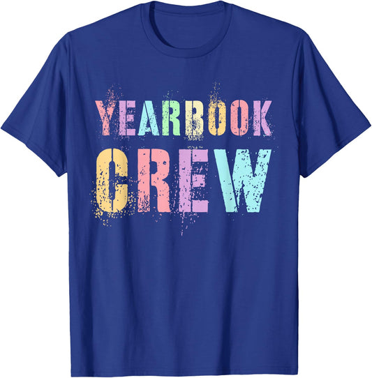 Vintage YEARBOOK CREW Literary Club School Publication Nerd T-Shirt - T-Shirt | Royal