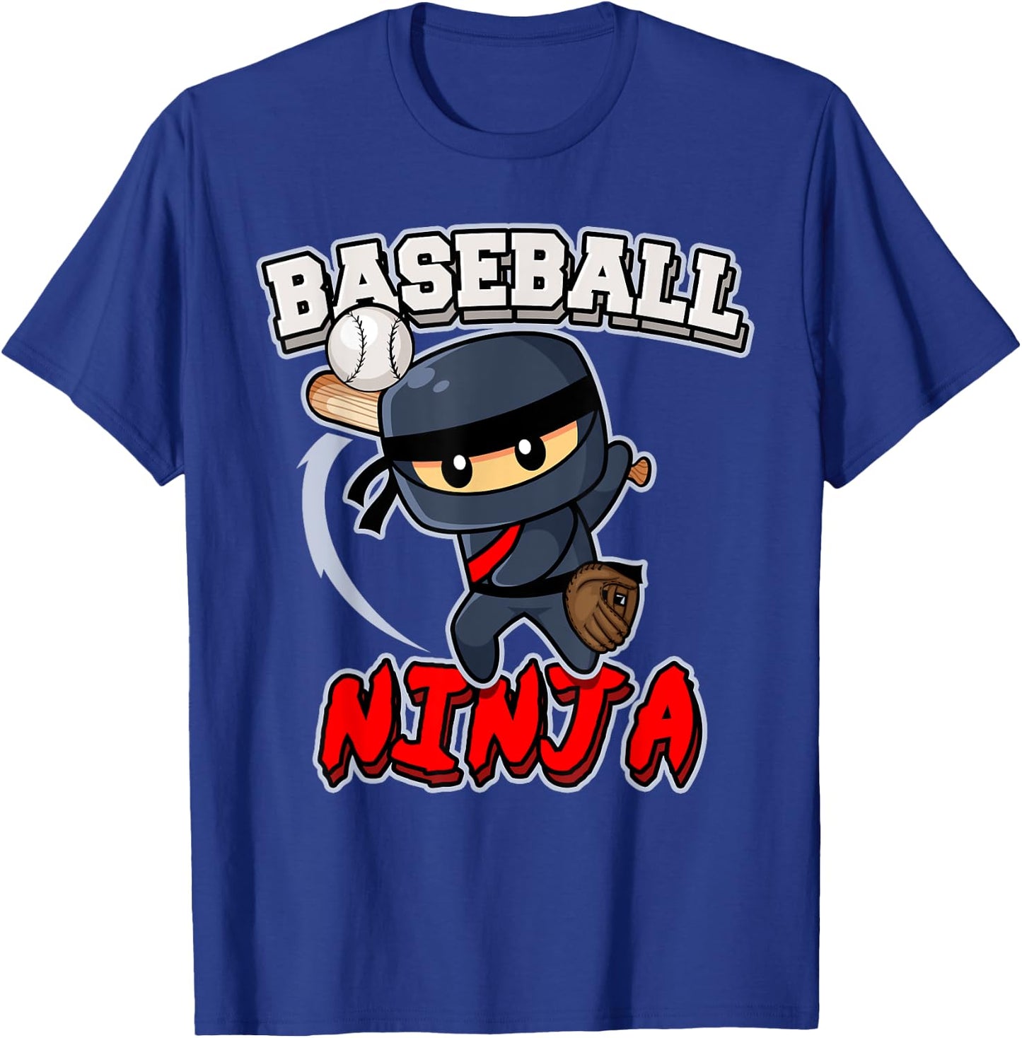 Baseball Ninja Player Batter Baseball T-Shirt - T-Shirt | Royal