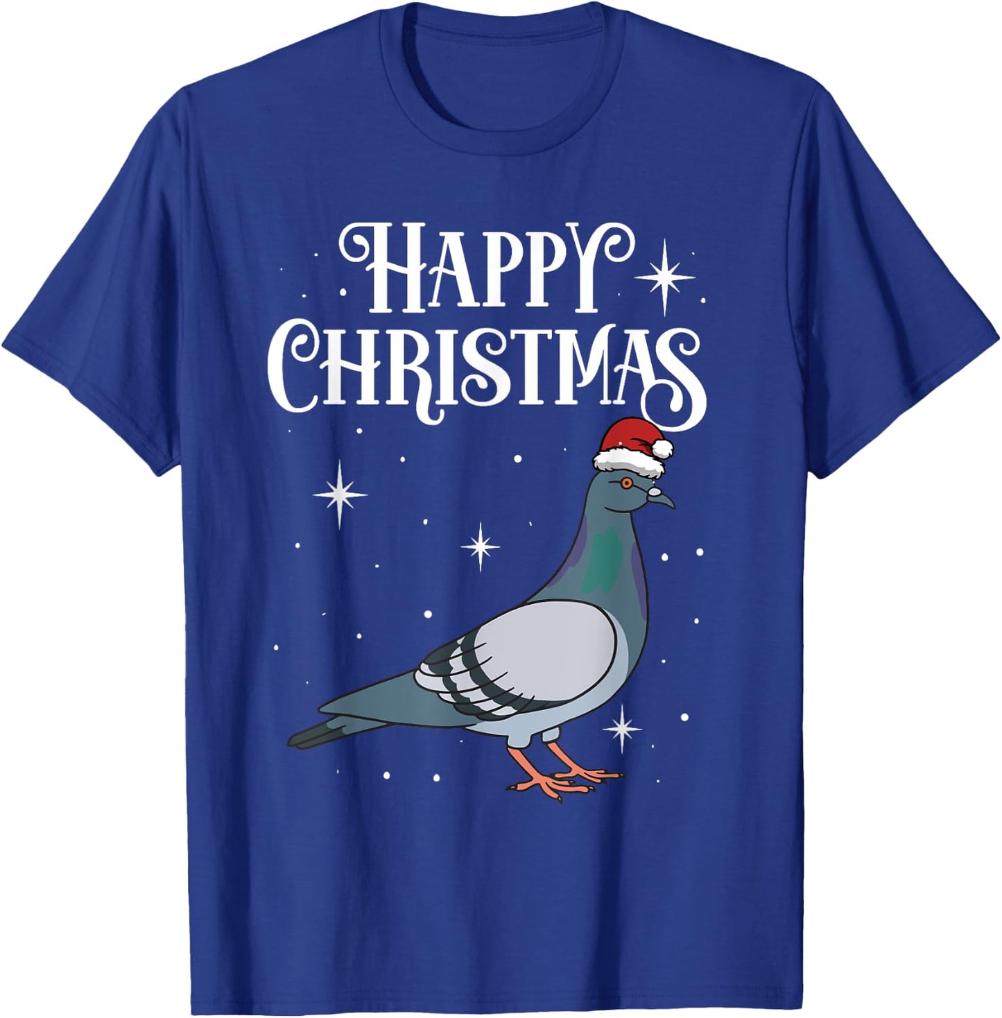 Happy Christmas Santa Hat Pigeon Breeders Birding T-Shirt - T-Shirt | Royal