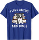 I Love Writing And Dogs Writer Author Enthusiast Pen Book T-Shirt - T-Shirt | Royal