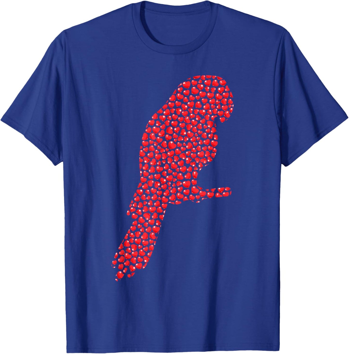 Parrot Bird Lover Heart Shape Parrot Valentine's Day T-Shirt - T-Shirt | Royal