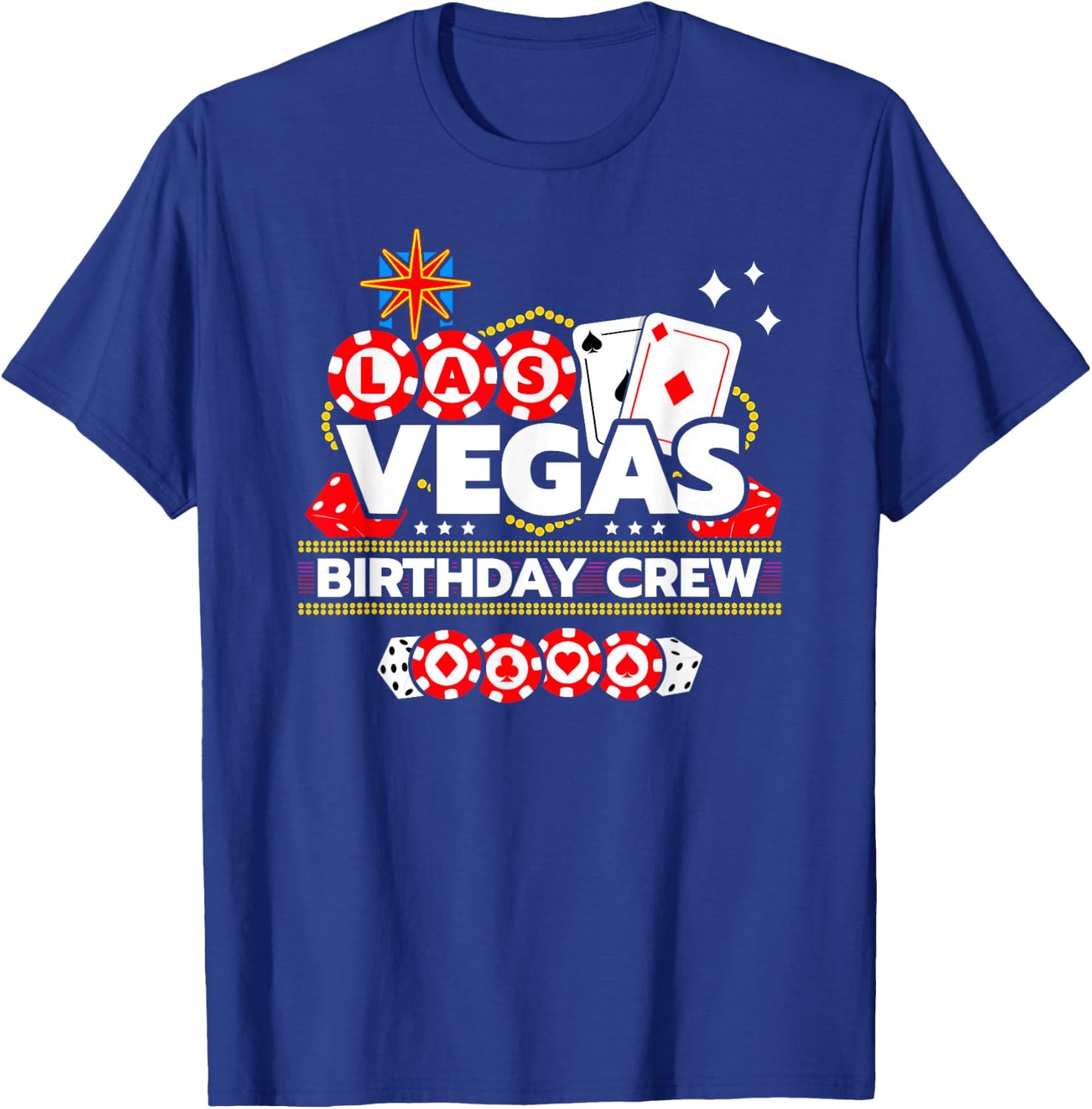 Las Vegas Birthday Party - Vegas Birthday Crew - -Adults - Black - Small - Short Sleeve - - Modern - Casual - Birthday - Themed T-Shirt - T-Shirt | Royal