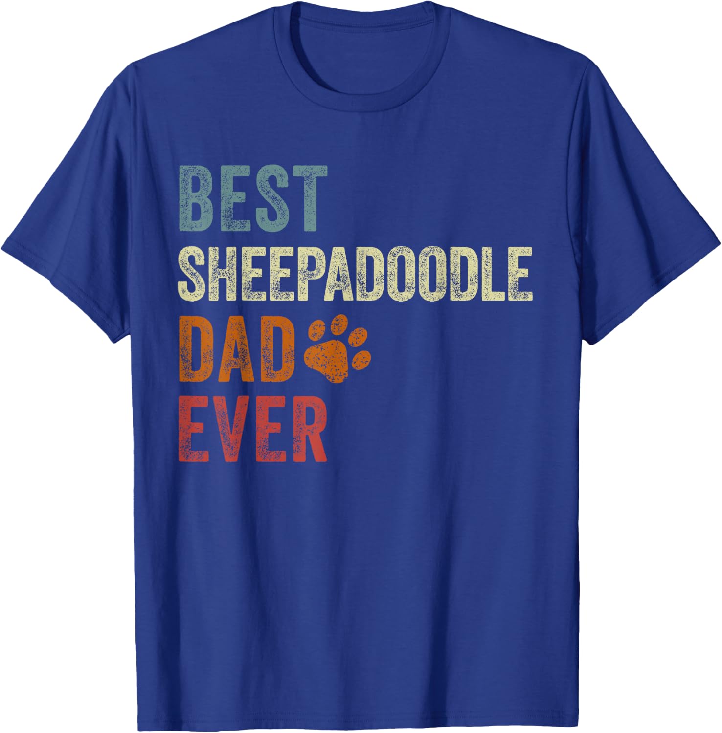 Retro Best Sheepadoodle Dad Ever Sheepadoodle Father's Day T-Shirt - T-Shirt | Royal