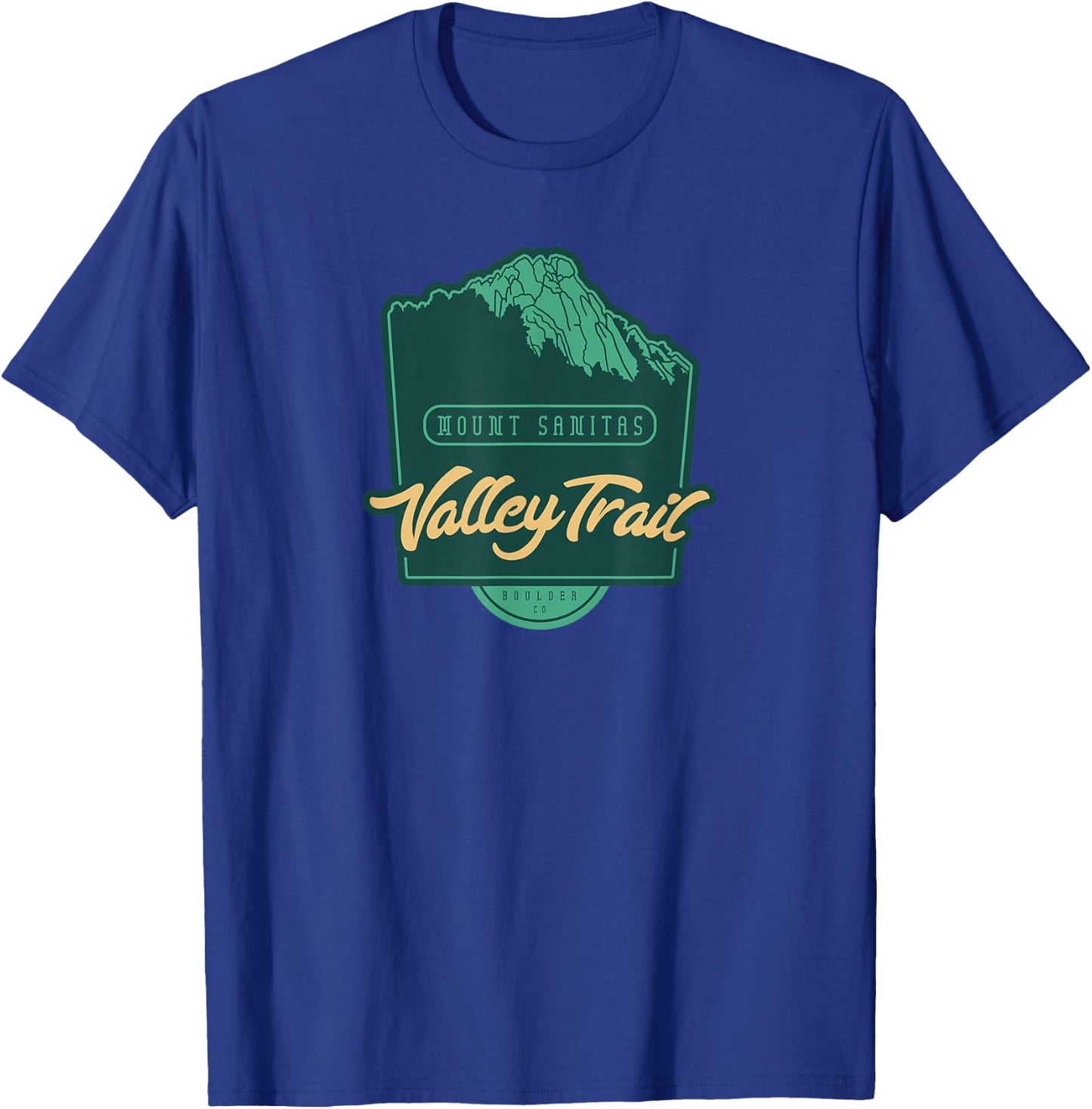 Mount Sanitas and Sanitas Valley Loop Trail – Boulder, CO T-Shirt - T-Shirt | Royal