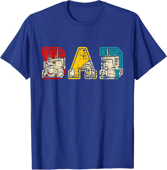 Vintage DAD Costume Tractor Matching Driver Family Lover T-Shirt - T-Shirt | Royal