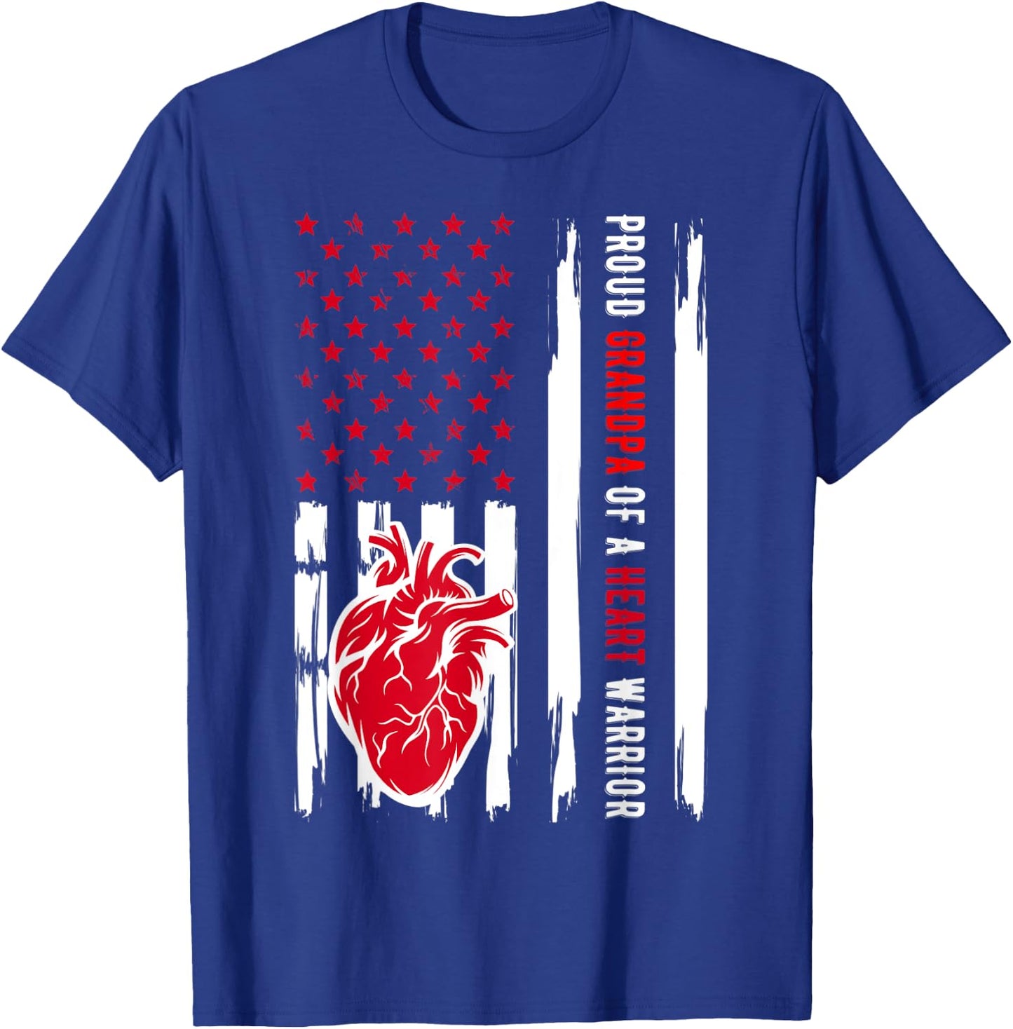 Proud Grandpa Of A Heart Warrior CHD Awareness T-Shirt - T-Shirt | Royal