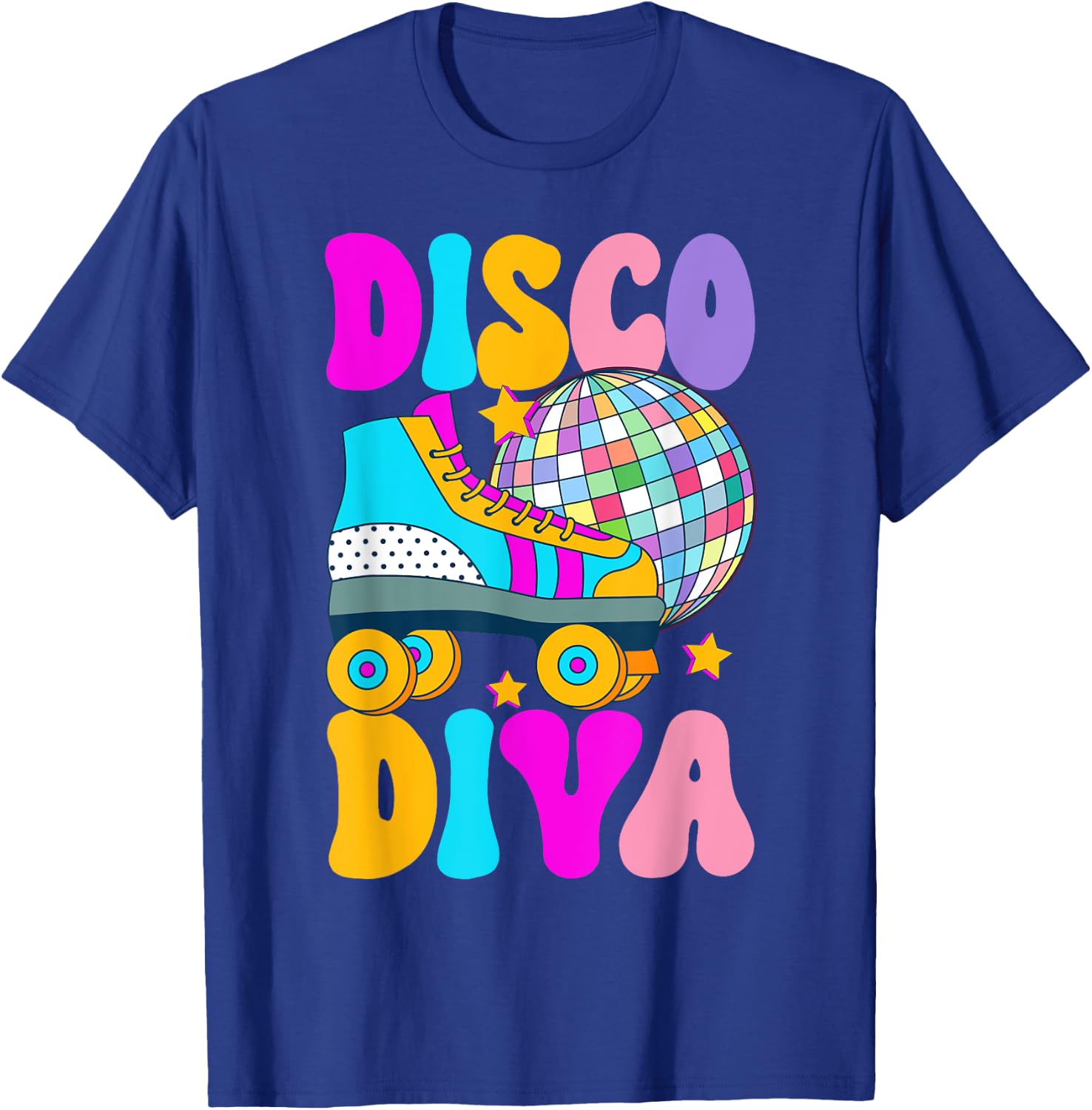 Roller Skating Disco Diva Skate Girl 70s Retro T-Shirt - T-Shirt | Royal
