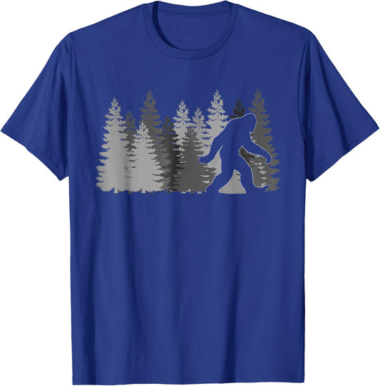 Vintage Bigfoot Sasquatch Gifts Father Day BigFoot Walking T-Shirt - T-Shirt | Royal