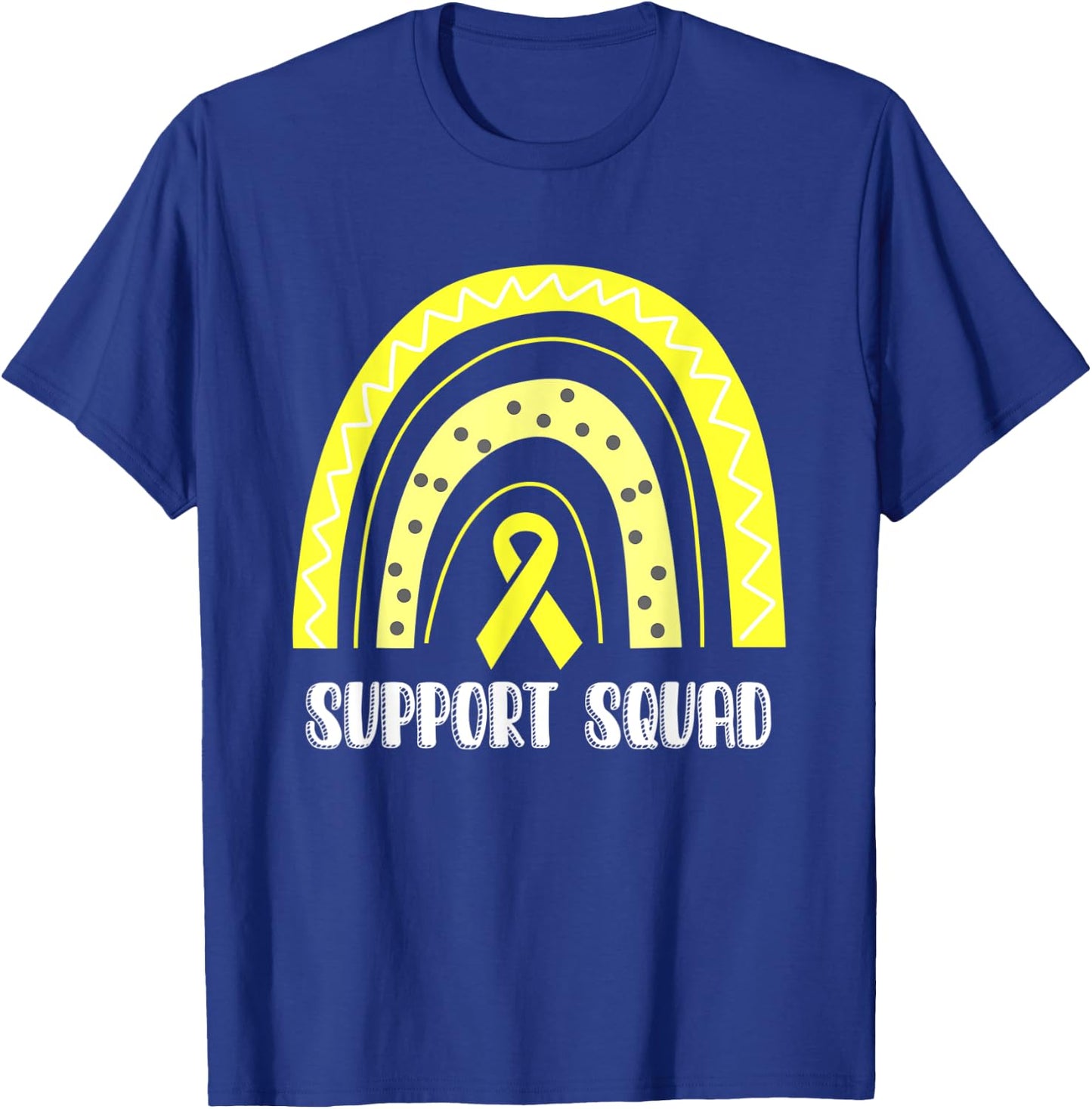 Support Squad Yellow Rainbow Myxoid Liposarcoma Awareness T-Shirt - T-Shirt | Royal