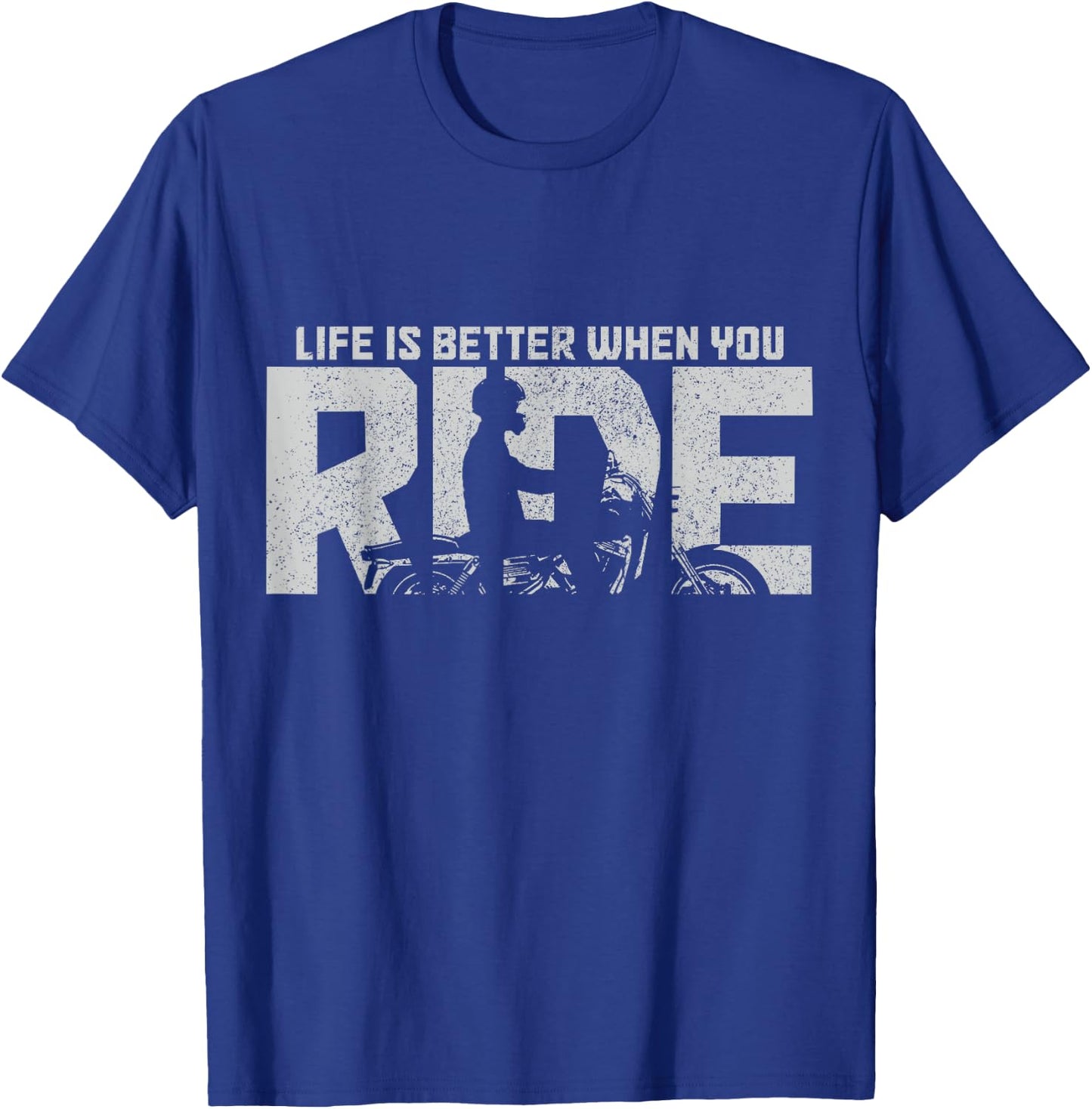 Life Is Better When You Ride Vintage Biker Motorcycle T-Shirt - T-Shirt | Royal