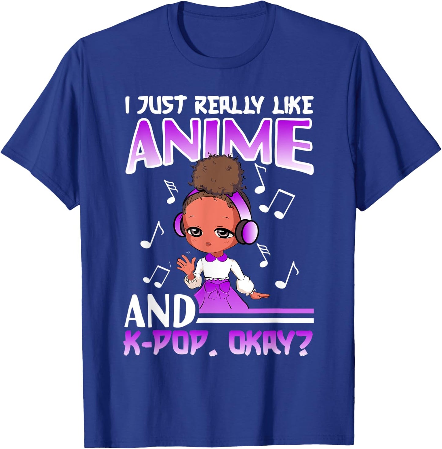 Anime K Pop African American Kpop Music Black Girl T-Shirt - T-Shirt | Royal