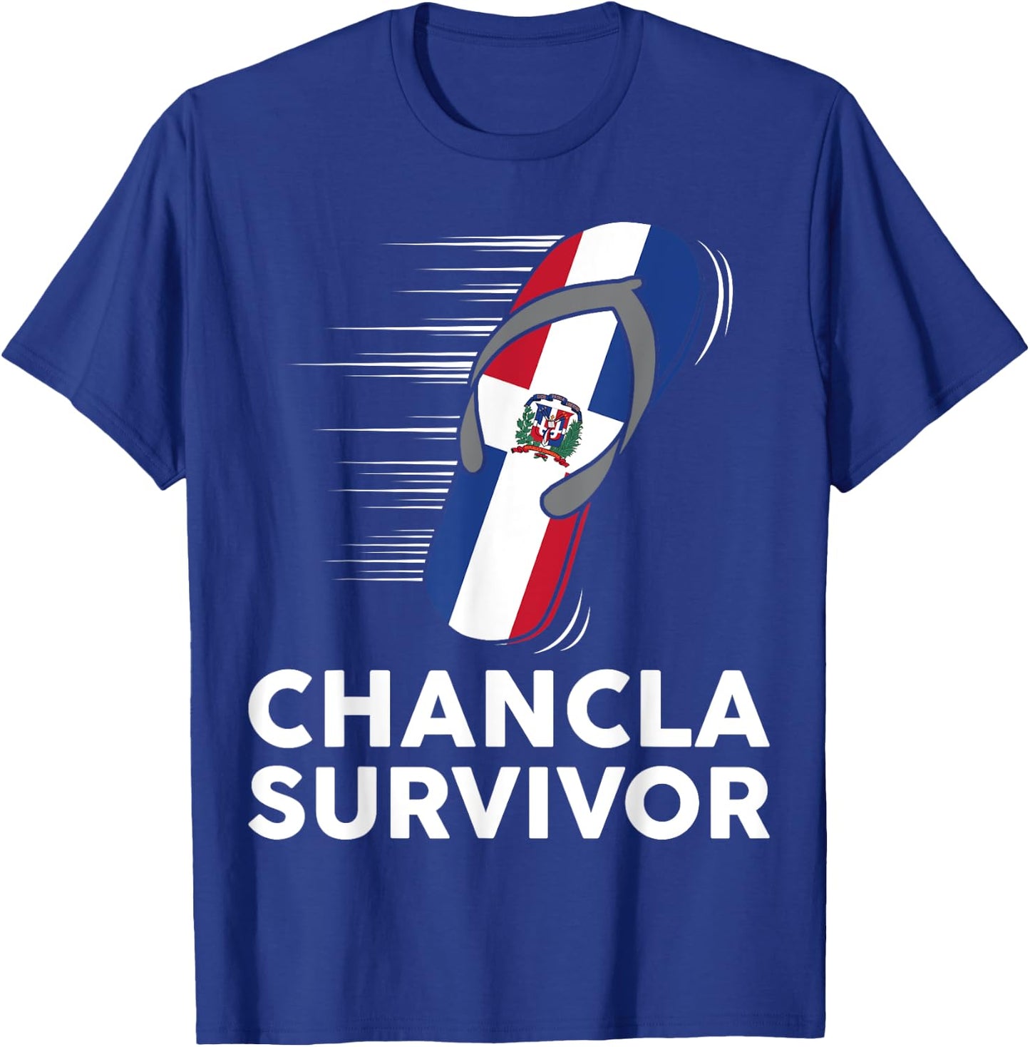 Chancla Survivor Dominican Republic Flag Hispanic Heritage T-Shirt - T-Shirt | Royal