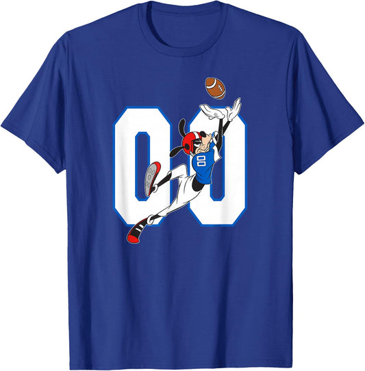 Disney Goofy #00 Football Catch Sports T-Shirt - T-Shirt | Royal