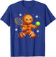 Gingerbread Playing Tennis Christmas Cookie Player Team T-Shirt - T-Shirt | Royal