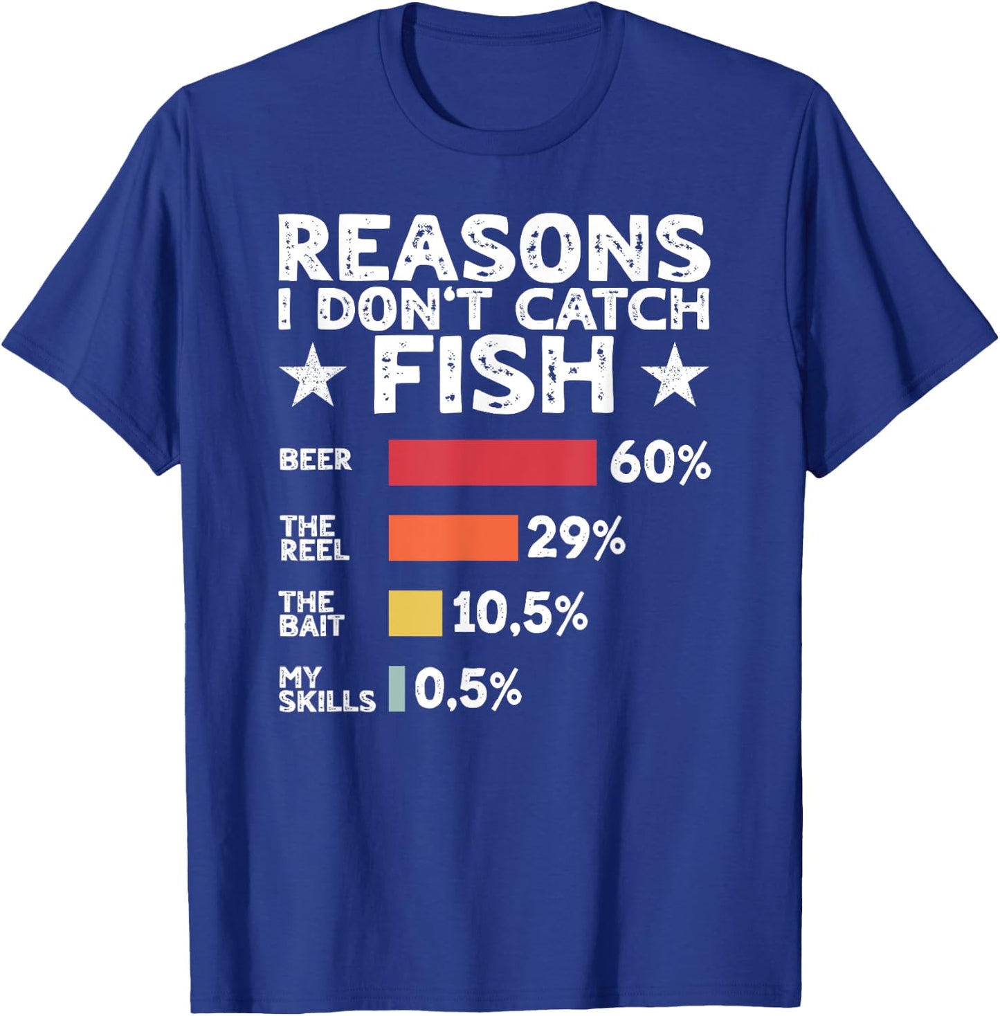 Reasons I Don't Catch Fish Funny Fishing Men T-Shirt - T-Shirt | Royal