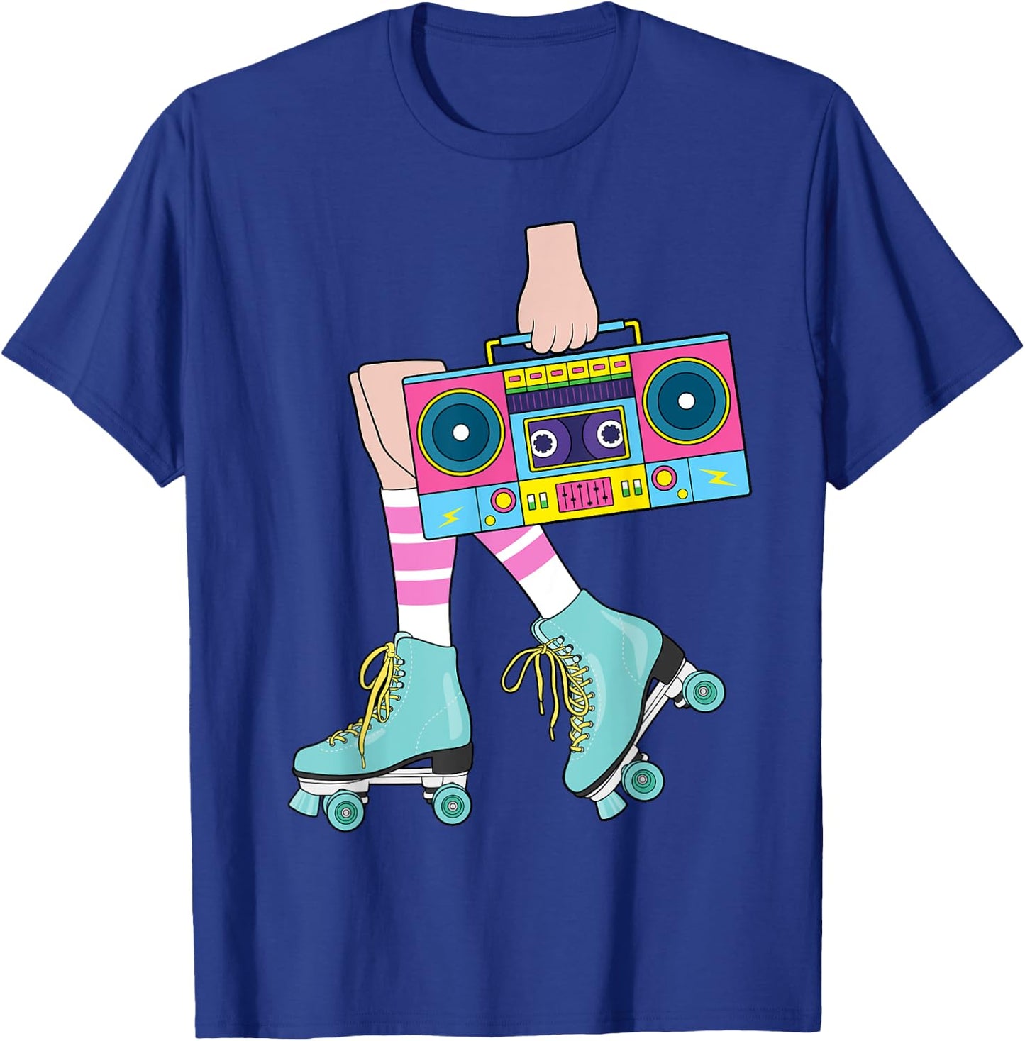 Roller Skating Retro 80's Roller Girl Funny Skater Skates T-Shirt - T-Shirt | Royal