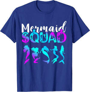 Mermaid Squad Clamshell Mermaid Crew Mermaid Squad Birthday T-Shirt - T-Shirt | Royal