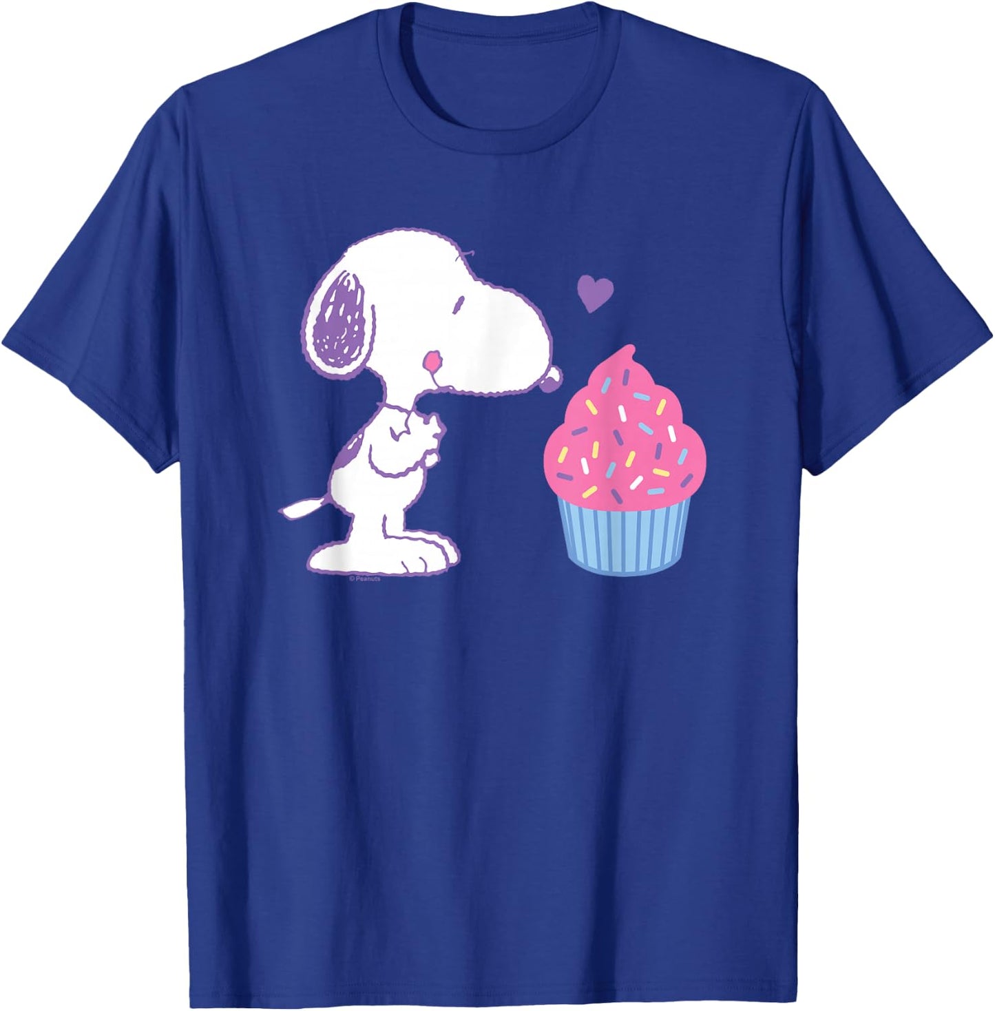 Peanuts - Snoopy Heart Cupcake T-Shirt - T-Shirt | Royal