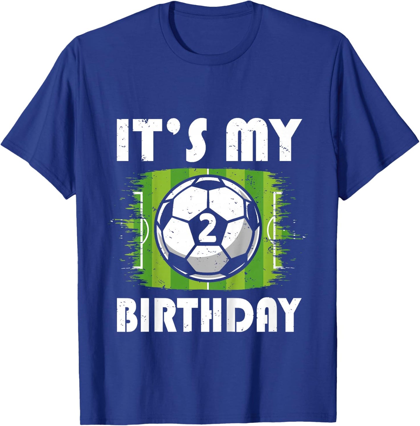 Kids 2 Years Old Kids Soccer Player 2nd Birthday Boy T-Shirt - T-Shirt | Royal
