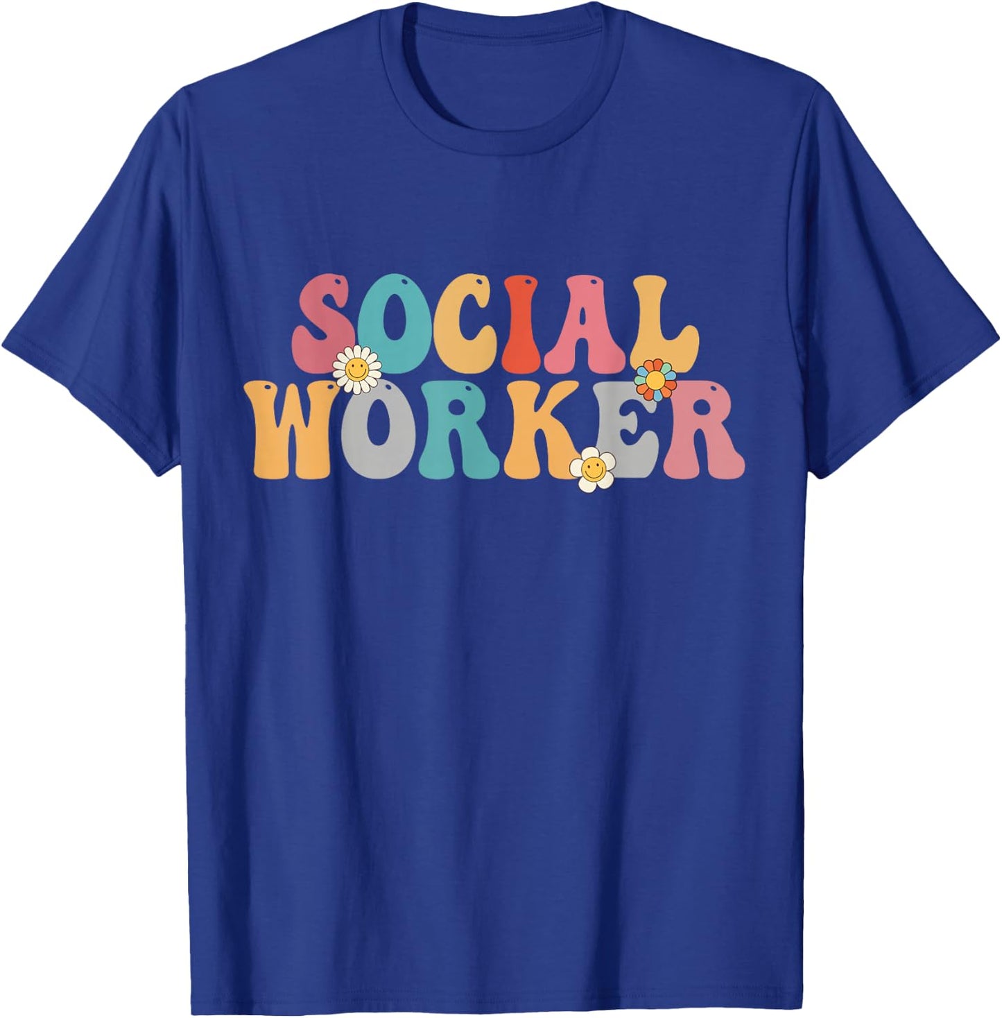 Social Worker Retro Groovy School Social Worker T-Shirt - T-Shirt | Royal