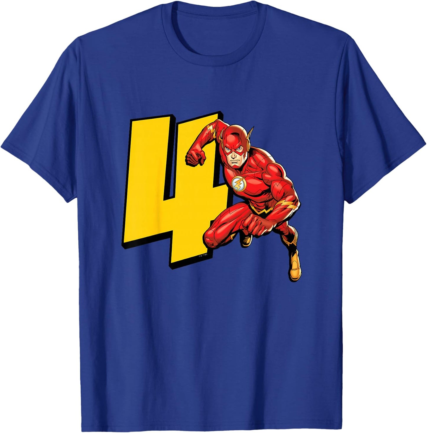 Kids The Flash Super Hero 4th Birthday T-Shirt - T-Shirt | Royal