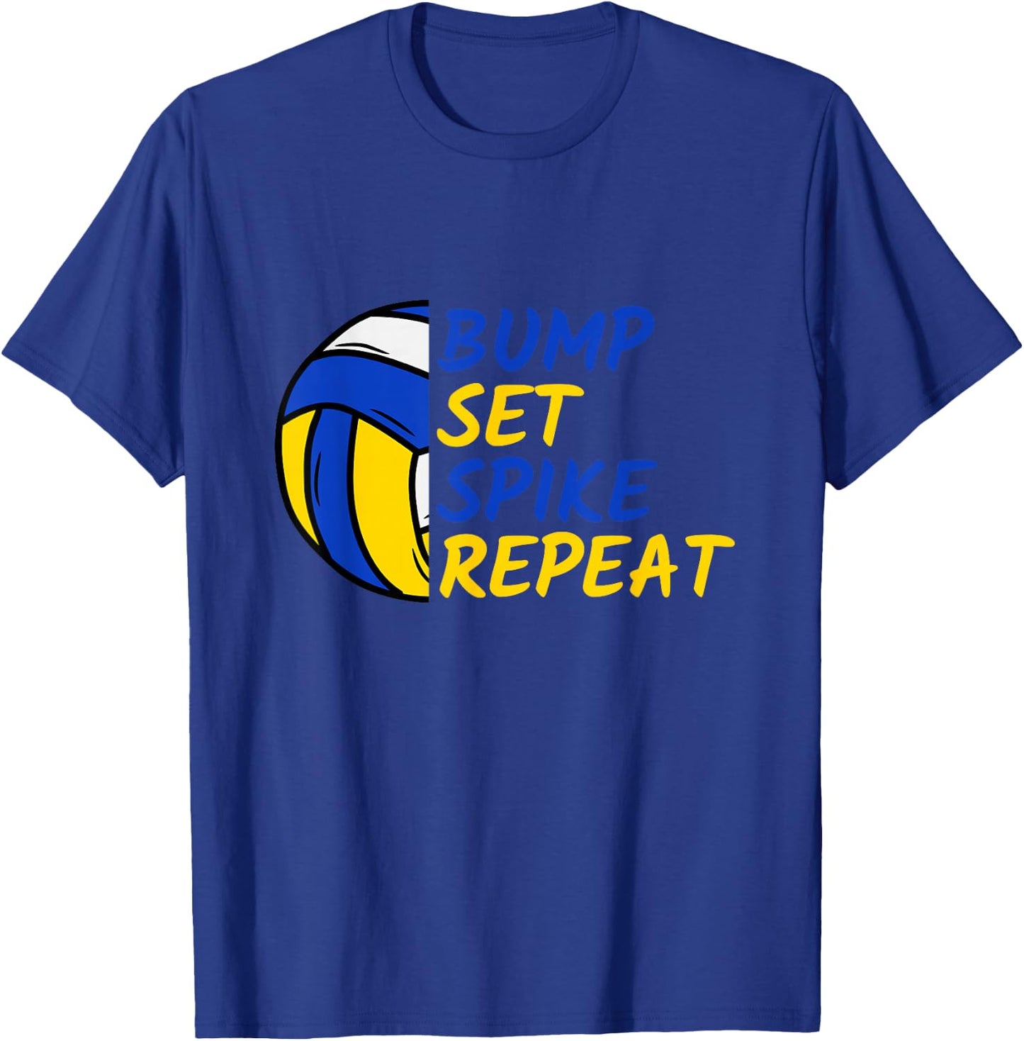 Bump Set Spike Repeat Volleyball Player T-Shirt - T-Shirt | Royal