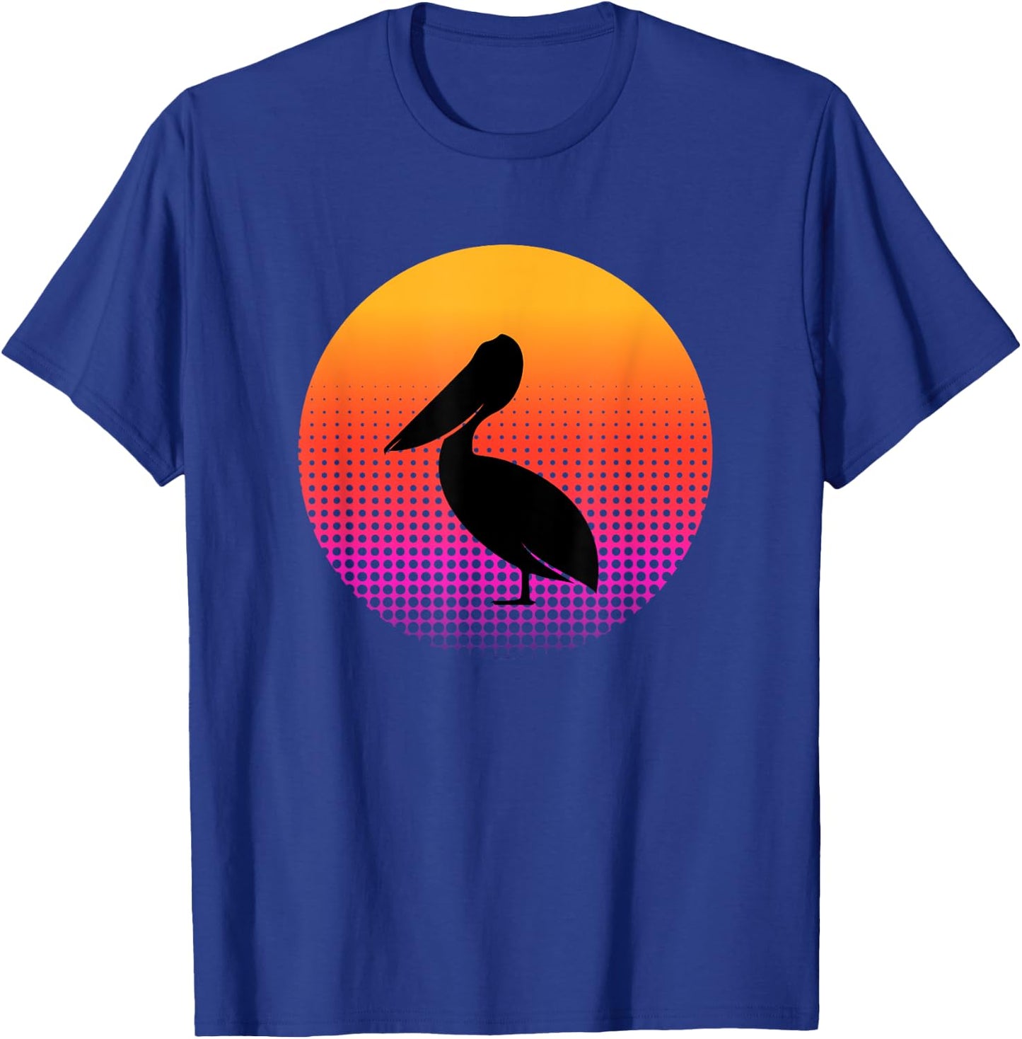 Retro Sunset Pelican Bird Animal Lover Gifts Men Women Youth T-Shirt - T-Shirt | Royal