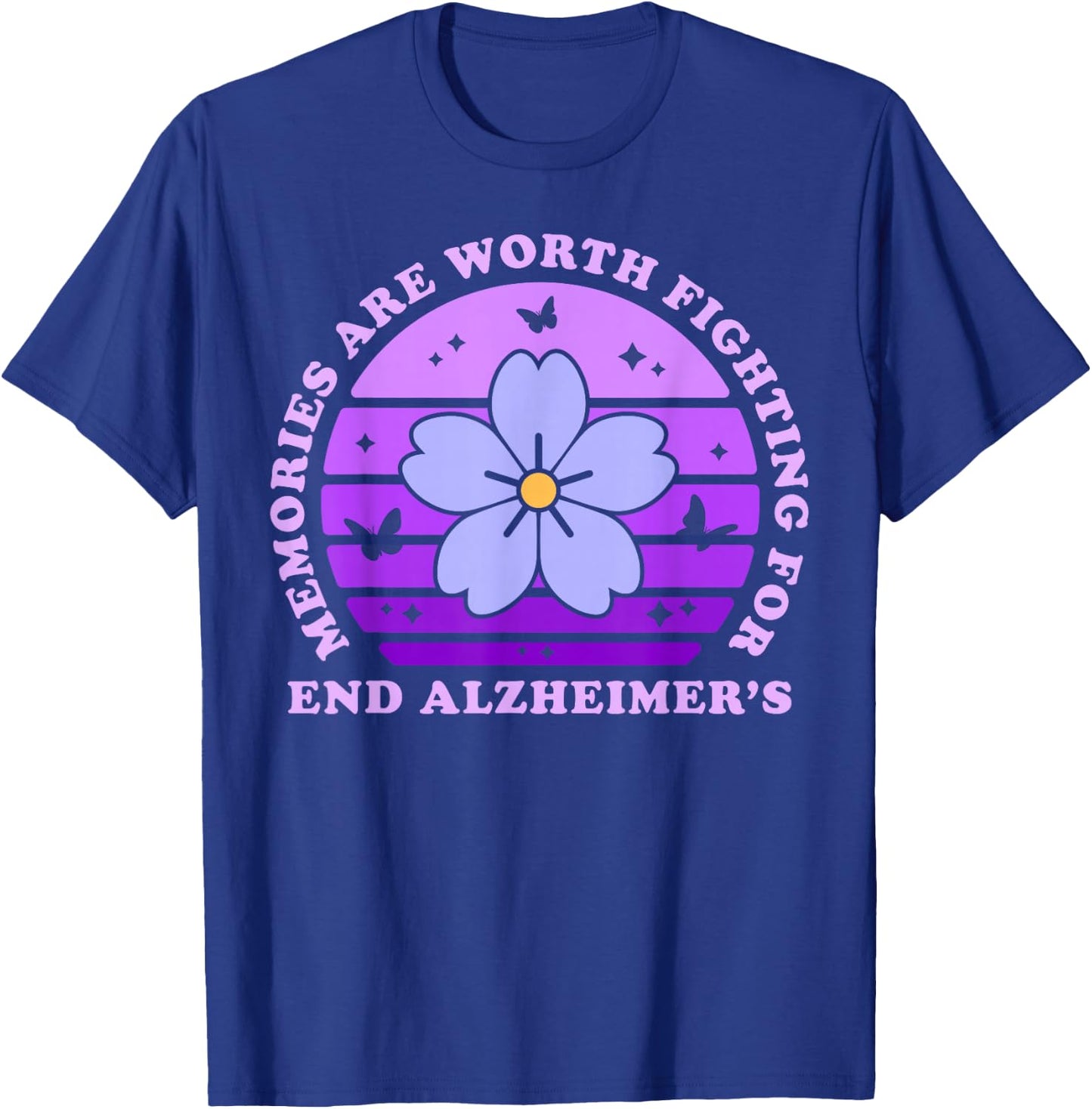 Memories are Worth Fighting for Alzheimer's Awareness Day T-Shirt - T-Shirt | Royal