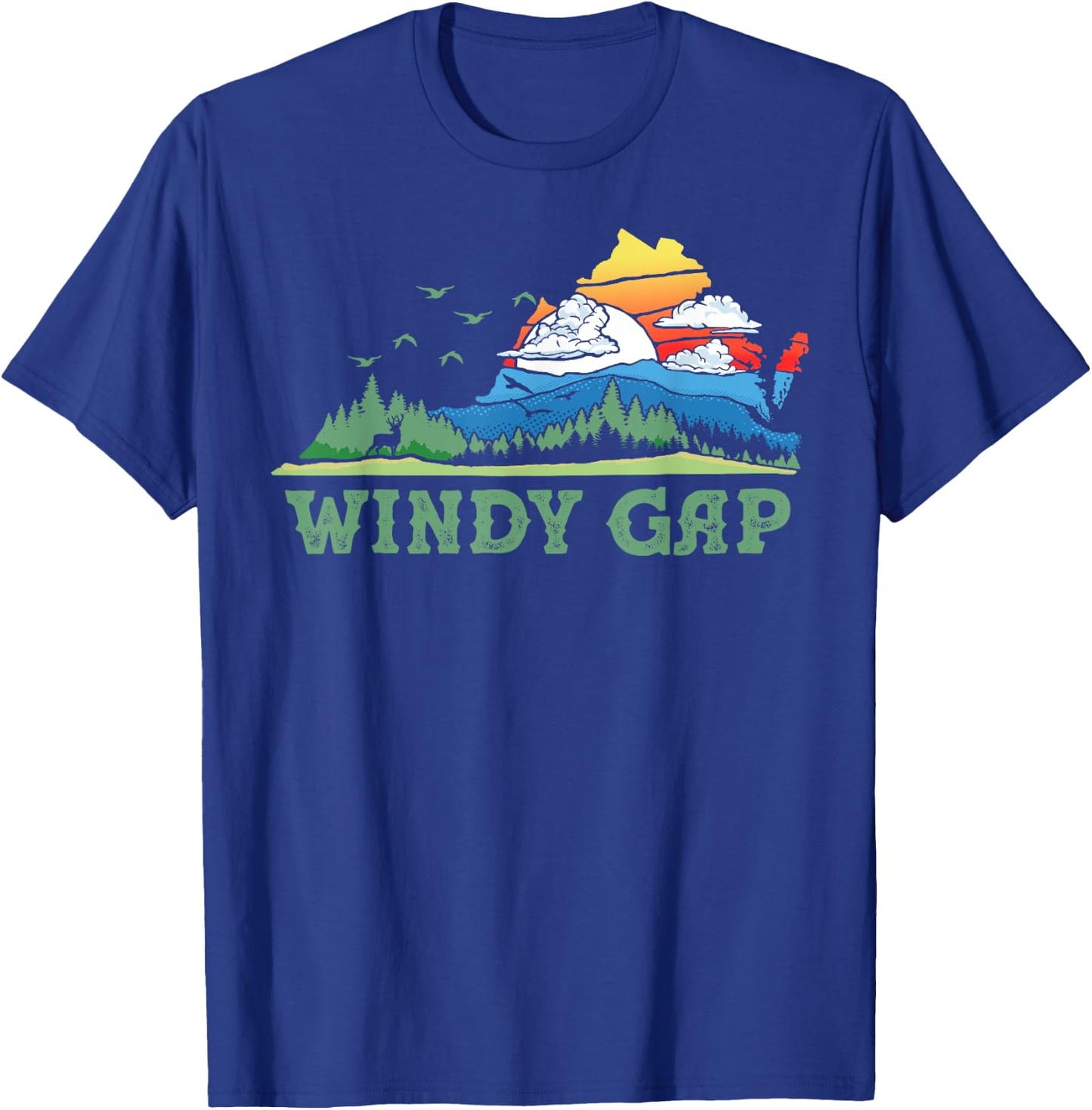 Windy Gap Virginia Franklin County Nature & Outdoors Graphic T-Shirt - T-Shirt | Royal