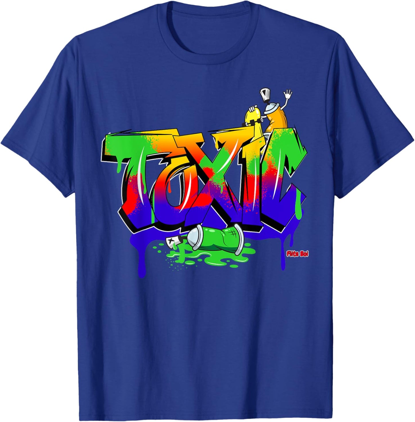 Flite Boi - Urban - Toxic Graffiti Graphic T-Shirt - T-Shirt | Royal