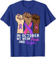 Breast Cancer Domestic Violence Awareness Pink Purple Ribbon T-Shirt - T-Shirt | Royal