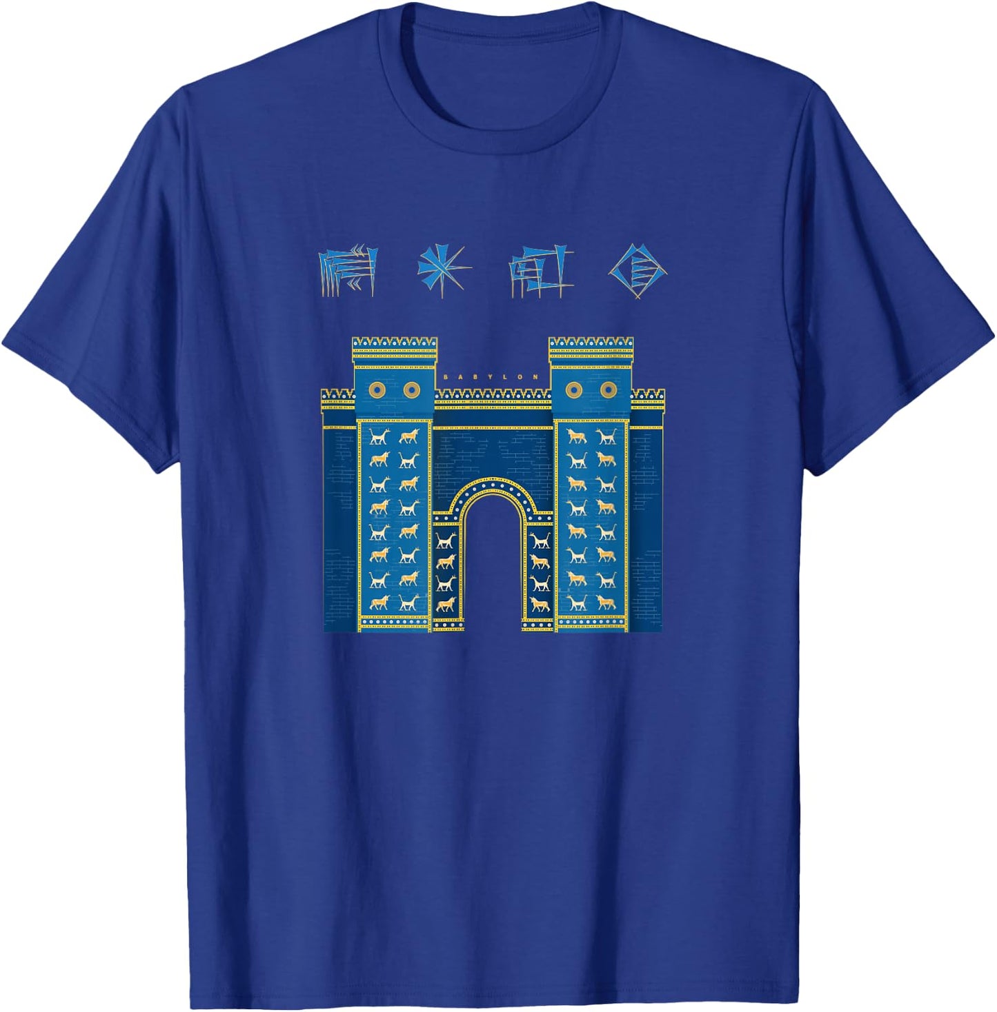 Babylon Ishtar Gate Blue T-Shirt - T-Shirt | Royal