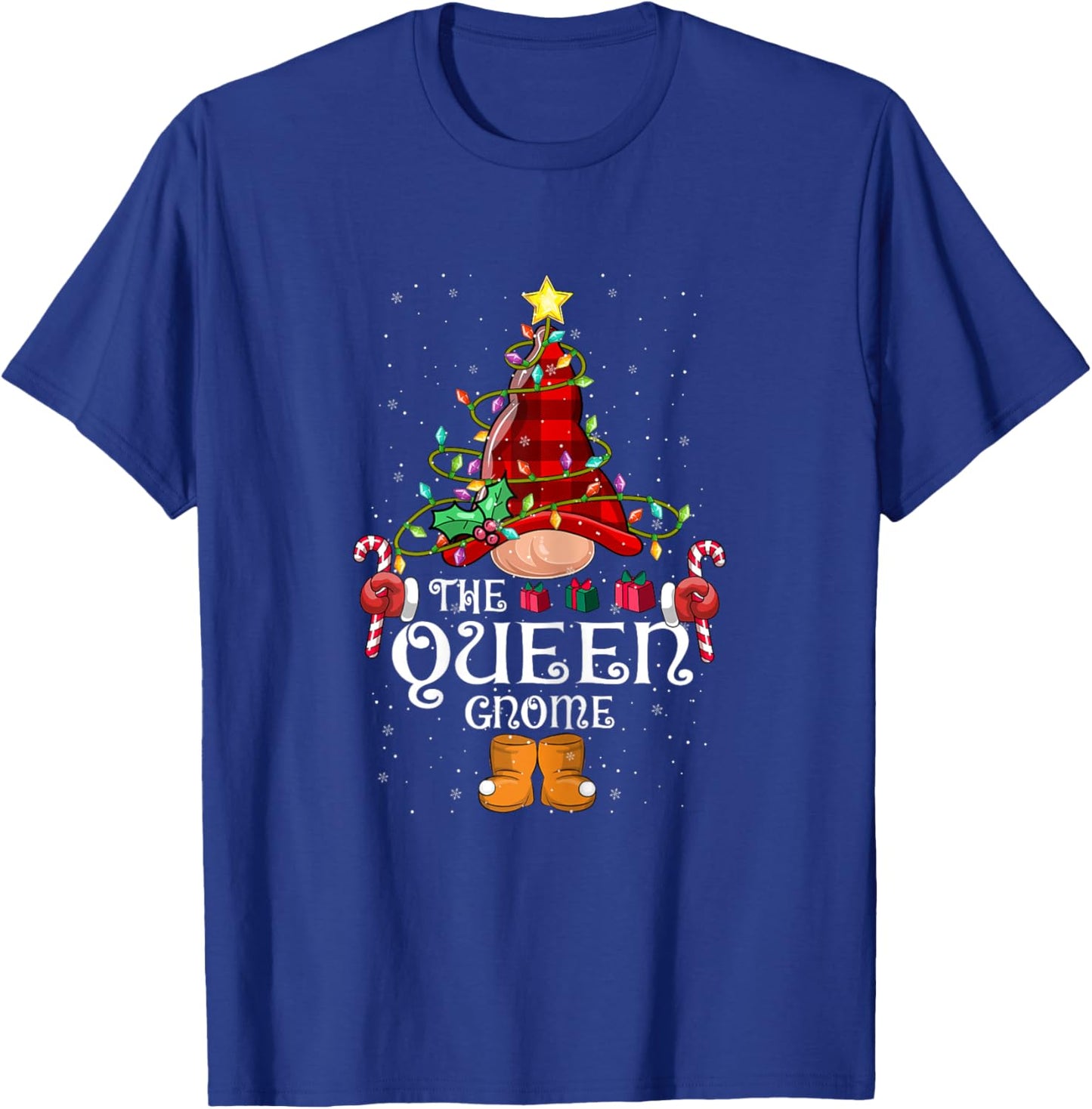 Funny Queen Gnome Christmas Gnome Matching Family Group T-Shirt - T-Shirt | Royal
