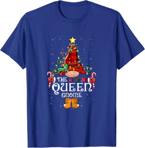 Funny Queen Gnome Christmas Gnome Matching Family Group T-Shirt - T-Shirt | Royal