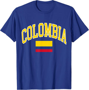 Colombia Designs. Colombia Flag - -Kids, Black, Small, Short Sleeve T-Shirt - T-Shirt | Royal
