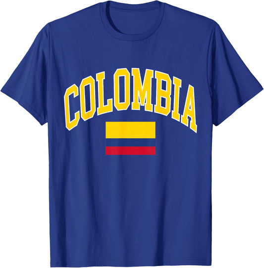 Colombia Designs. Colombia Flag - -Kids, Black, Small, Short Sleeve T-Shirt - T-Shirt | Royal