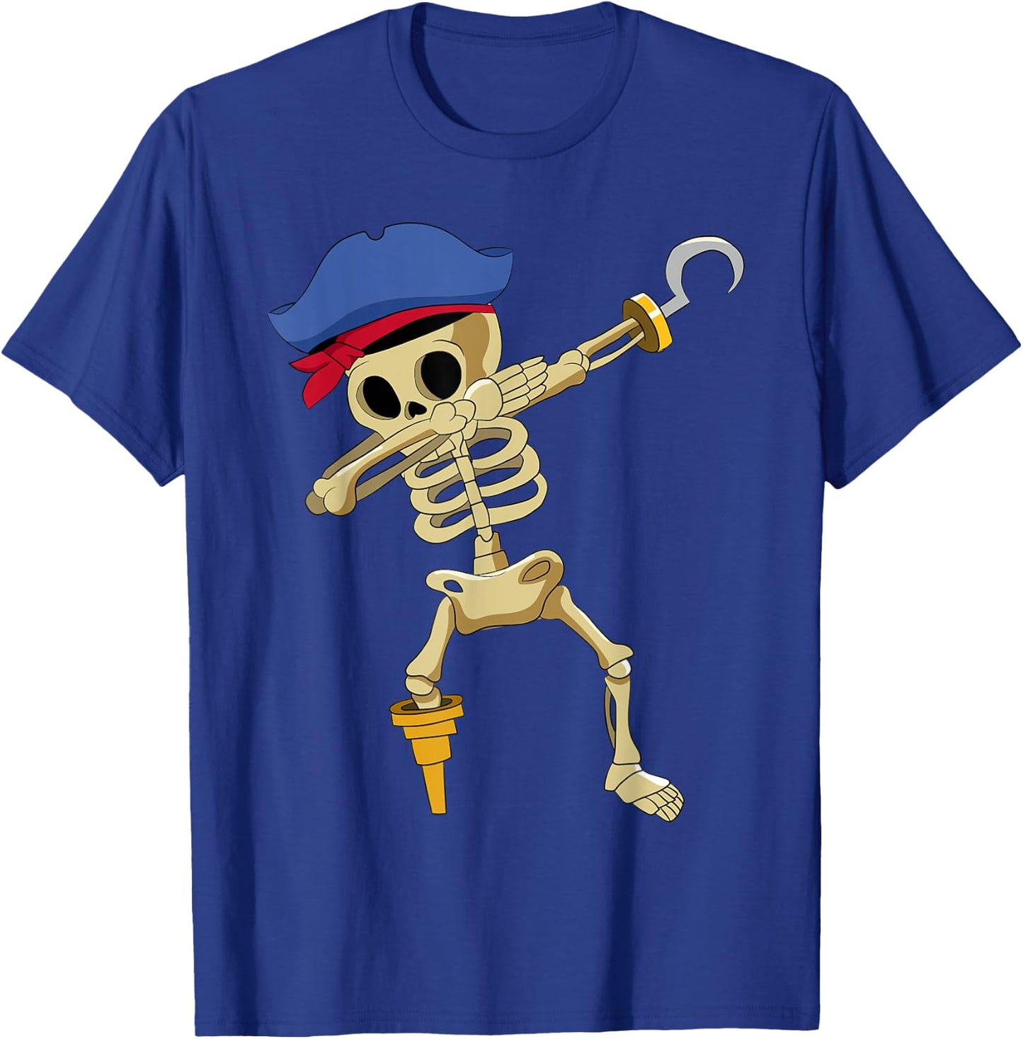 Caribbean Buccaneer Sea Thief Boy Dabbing Skeleton Pirate T-Shirt - T-Shirt | Royal