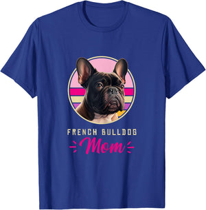 Funny French Bulldog Retro Outfits Clothes Frenchie Dog Mom Women Kids T-Shirt - T-Shirt | Royal