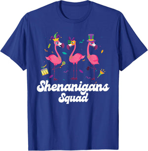 Shenanigans Squad Mardi Gras Flamingo Party Parade Matching T-Shirt - T-Shirt | Royal