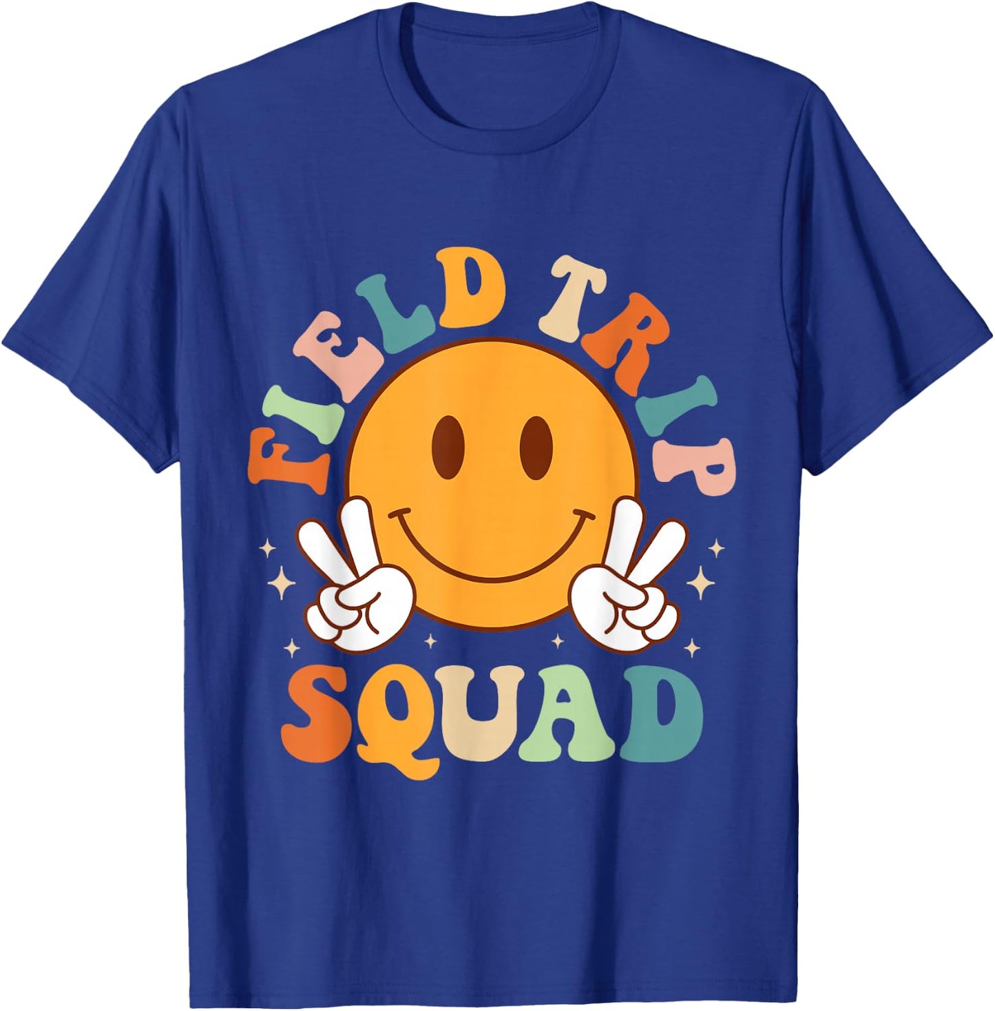 School Field-Trip Squad Groovy Field Day 2023 Teacher Kids T-Shirt - T-Shirt | Royal