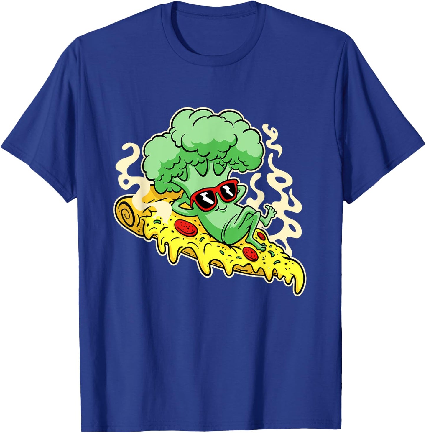 Pizza with Broccoli figure T-Shirt - T-Shirt | Royal