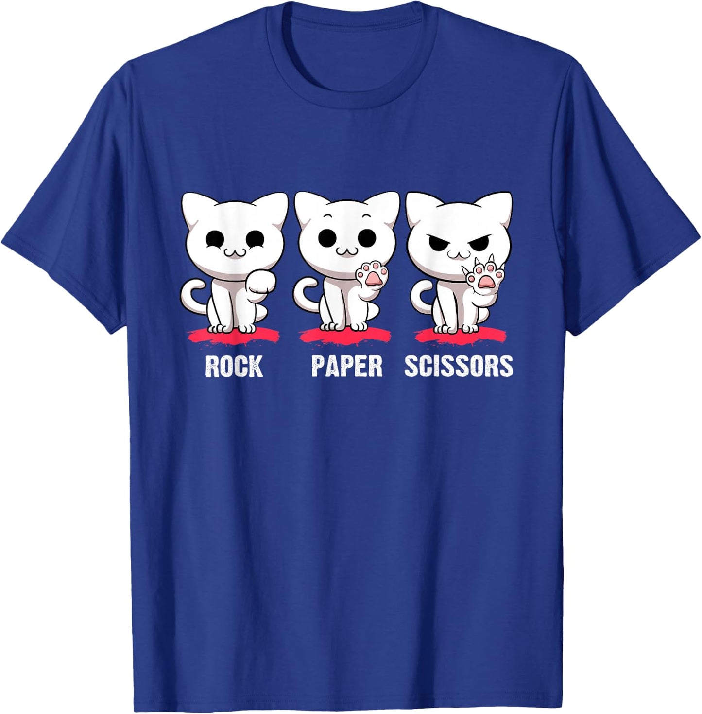 Cat Rock Paper Scissors Cute Cat Paws Funny Cat Kitty Lover T-Shirt - T-Shirt | Royal