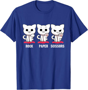Cat Rock Paper Scissors Cute Cat Paws Funny Cat Kitty Lover T-Shirt - T-Shirt | Royal