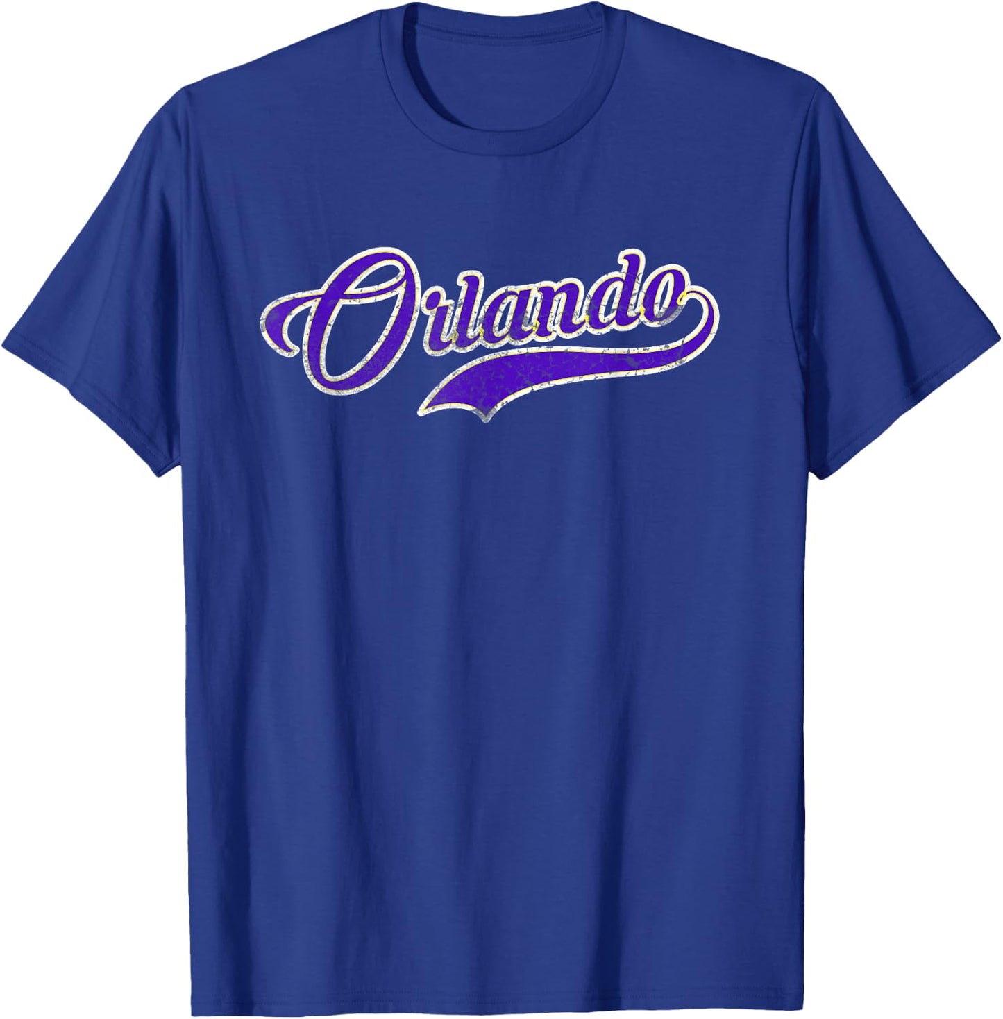 Retrocity Orlando Soccer Fan Vintage - -Adults, Black, Small, Short Sleeve T-Shirt - T-Shirt | Royal