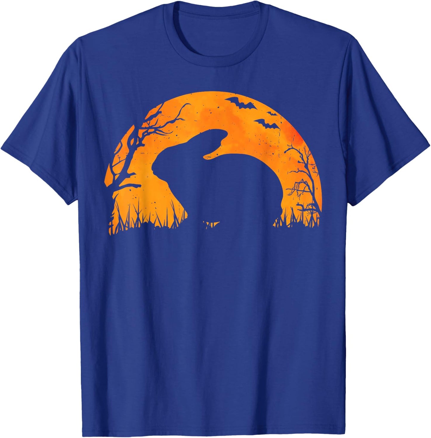 Funny Rabbit Halloween Moon Silhouette Spooky Bunny Lover T-Shirt - T-Shirt | Royal
