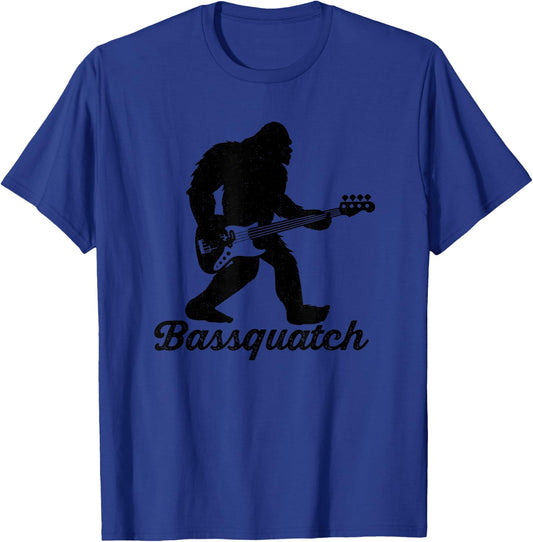 Bigfoot Bass Player Guitar Sasquatch Bassist Music Guitarist T-Shirt - T-Shirt | Royal