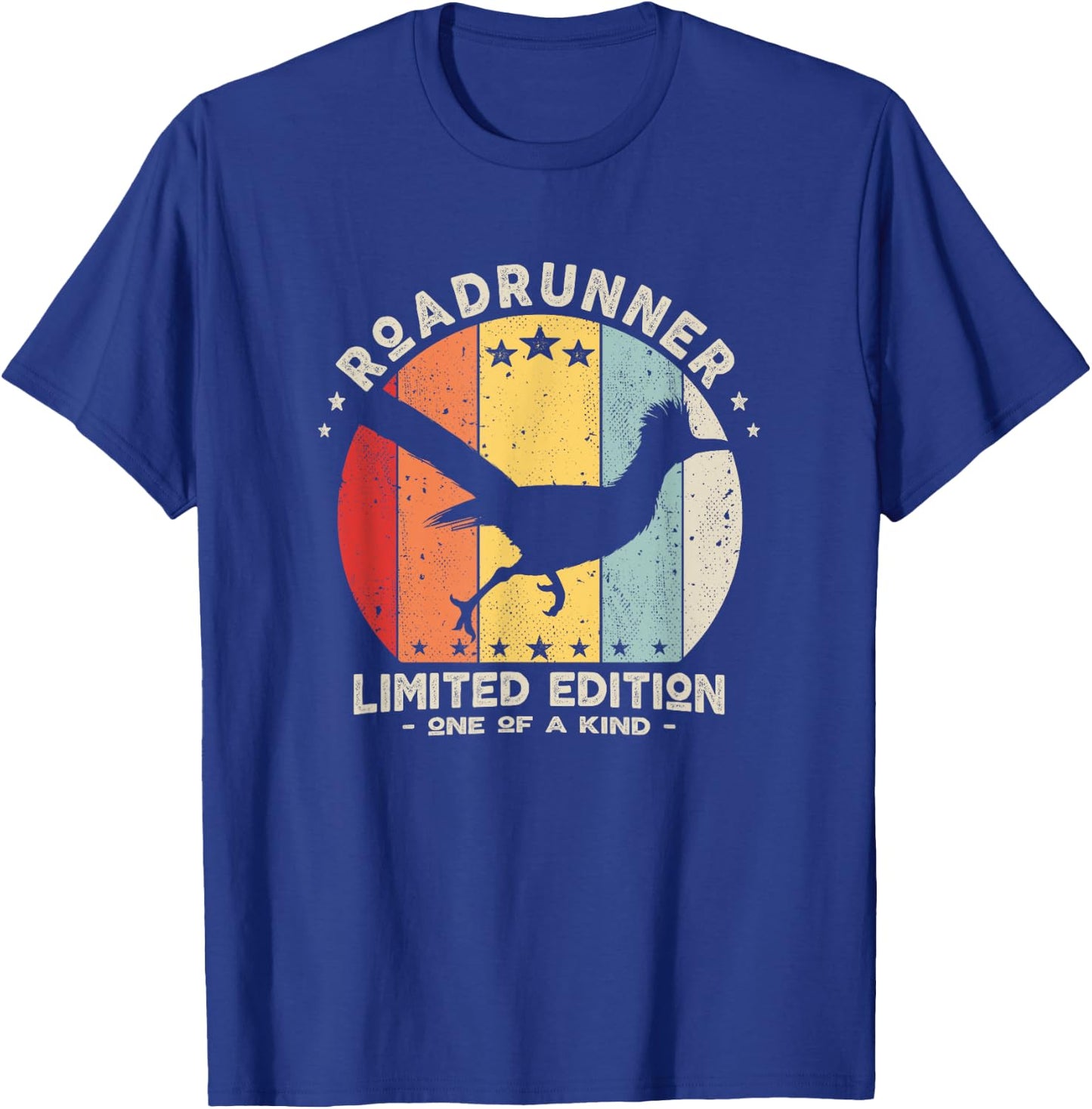 Retro Roadrunner Running Distressed T-Shirt - T-Shirt | Royal